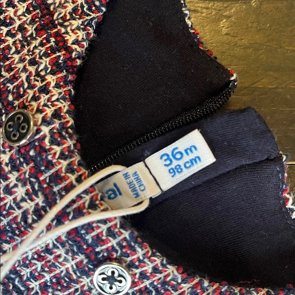 Mayoral Pink and Navy Tweed Formal Dress